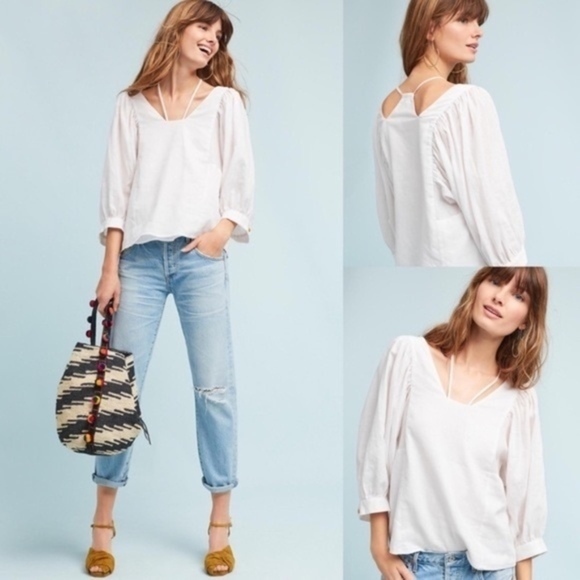 Anthro Akemi + Kin Sylvia Balloon-Sleeve Blouse XS - Picture 2 of 4